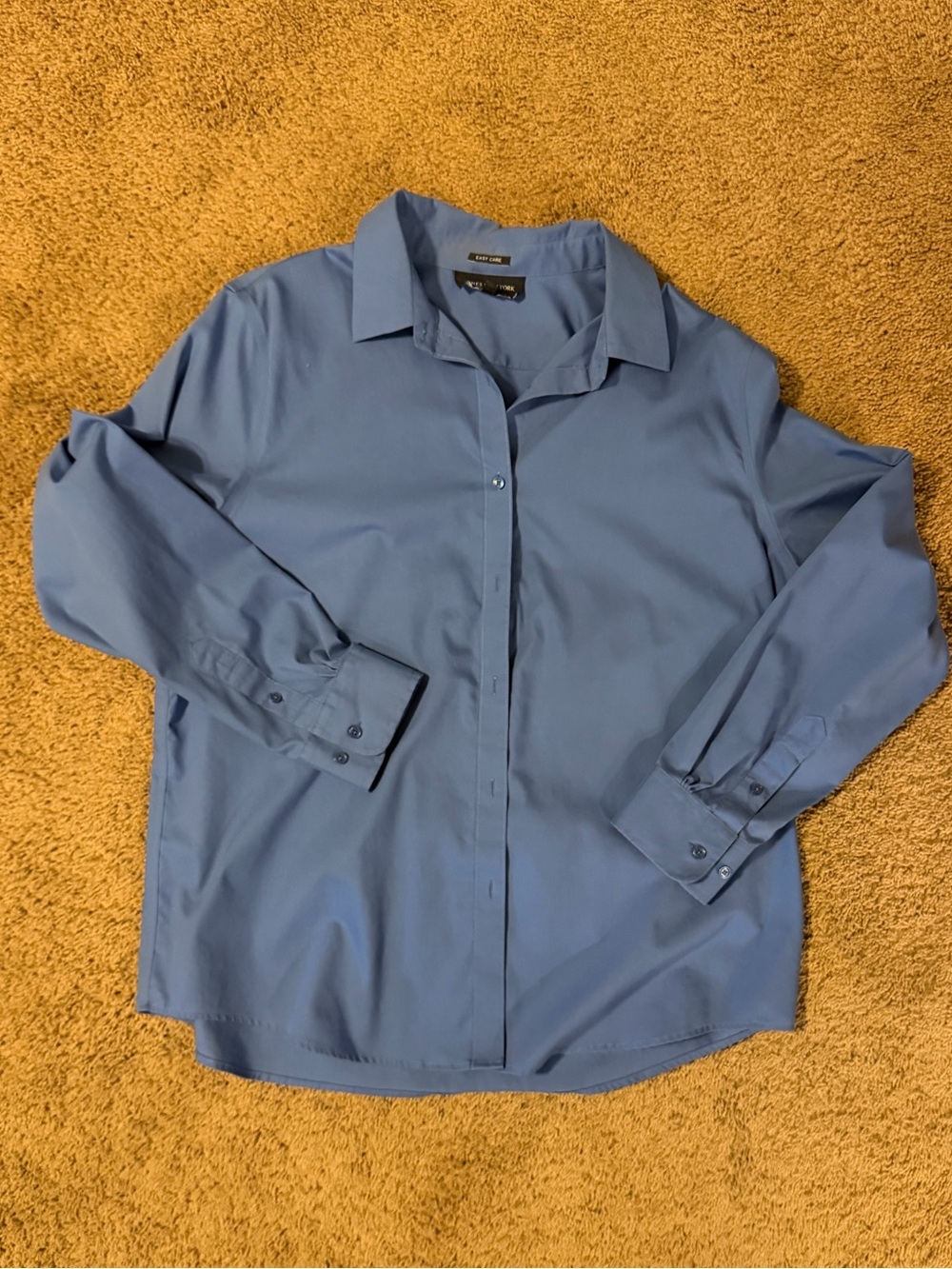 Jones New York Signature Non-Iron
Blue Long Sleeve Button Up Shirt Size XL